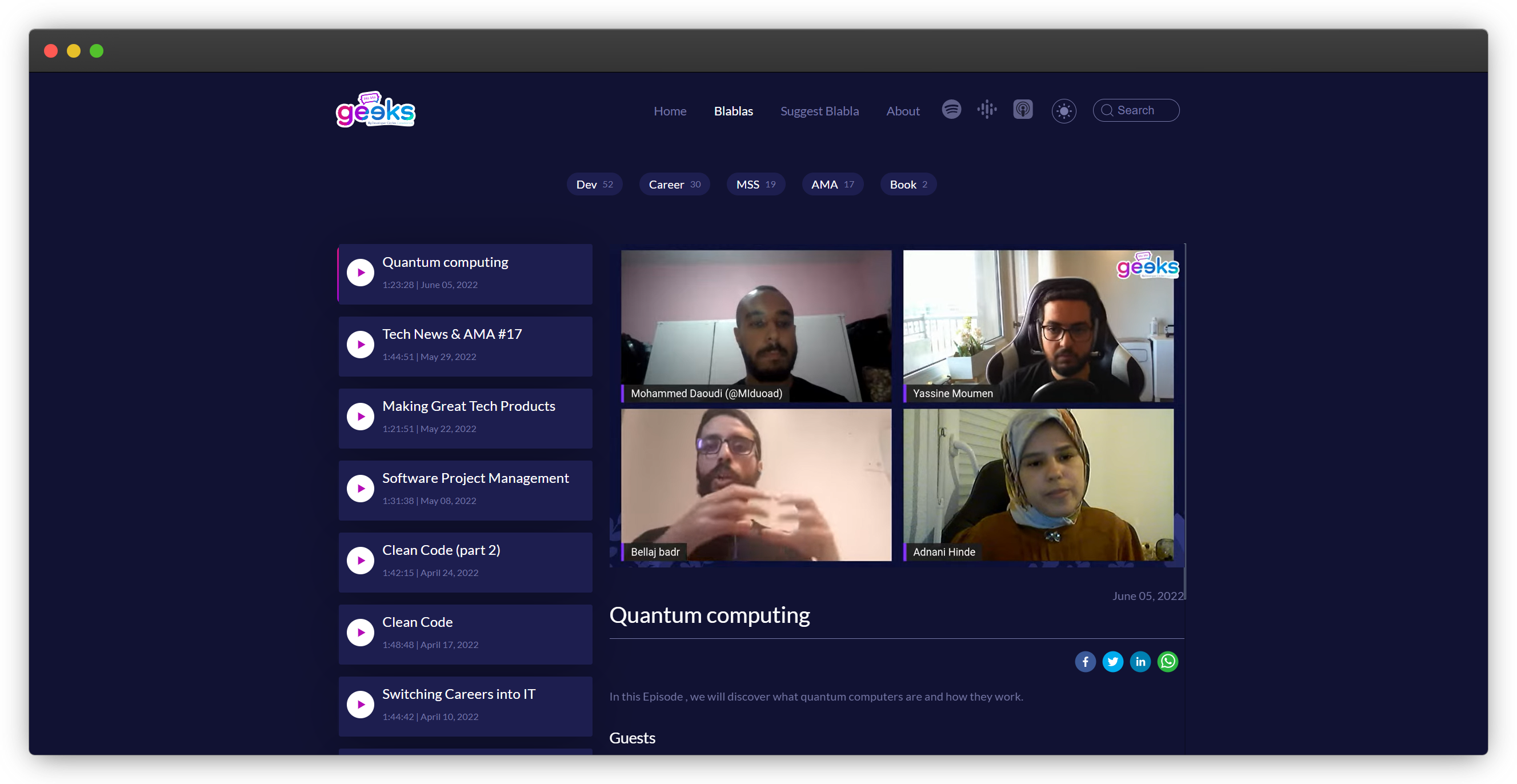 GeeksBlabla Blablas page