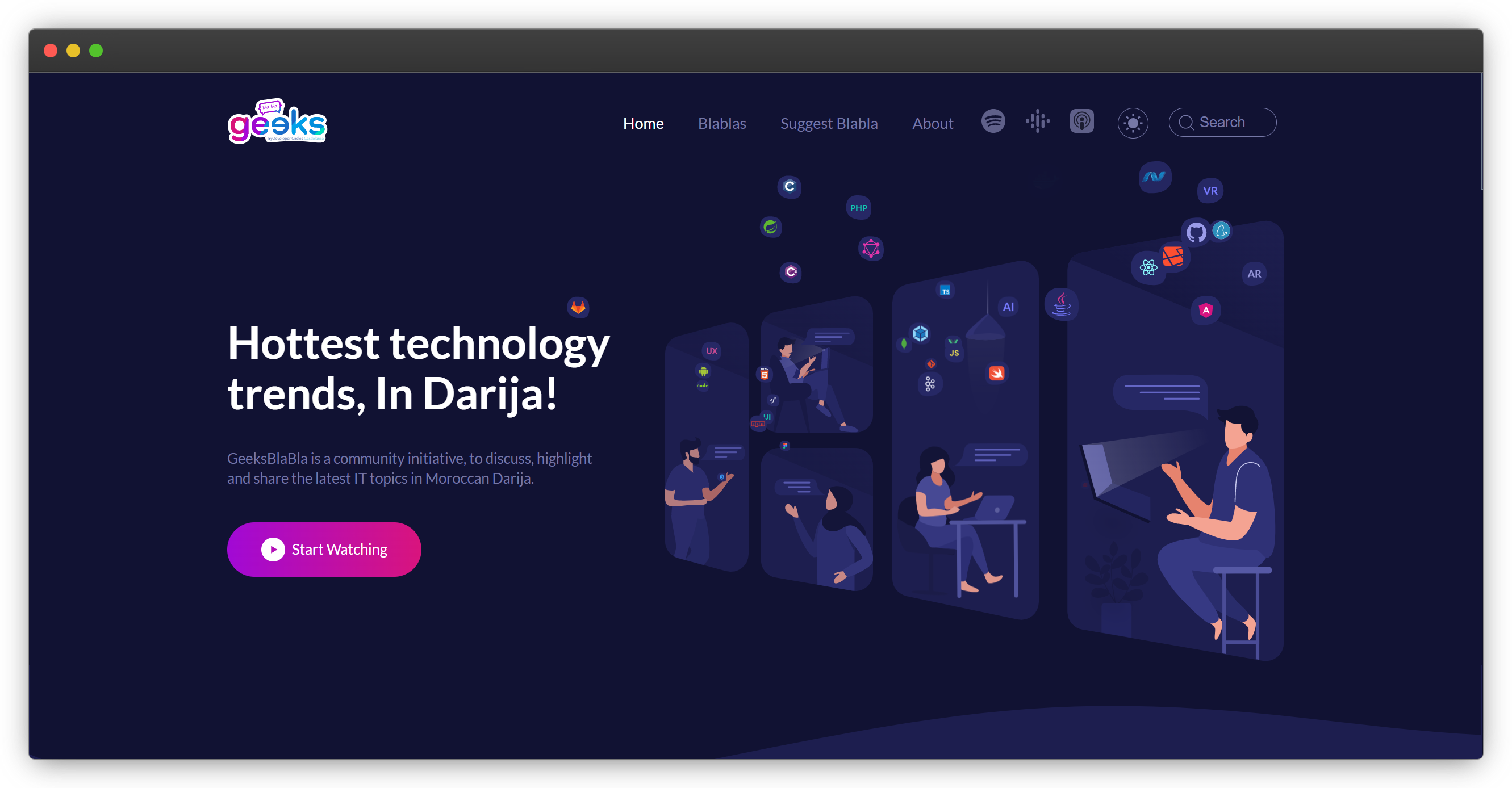 GeeksBlabla Landing page