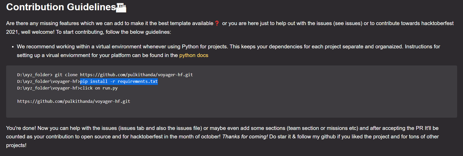 Voyager Pull Request