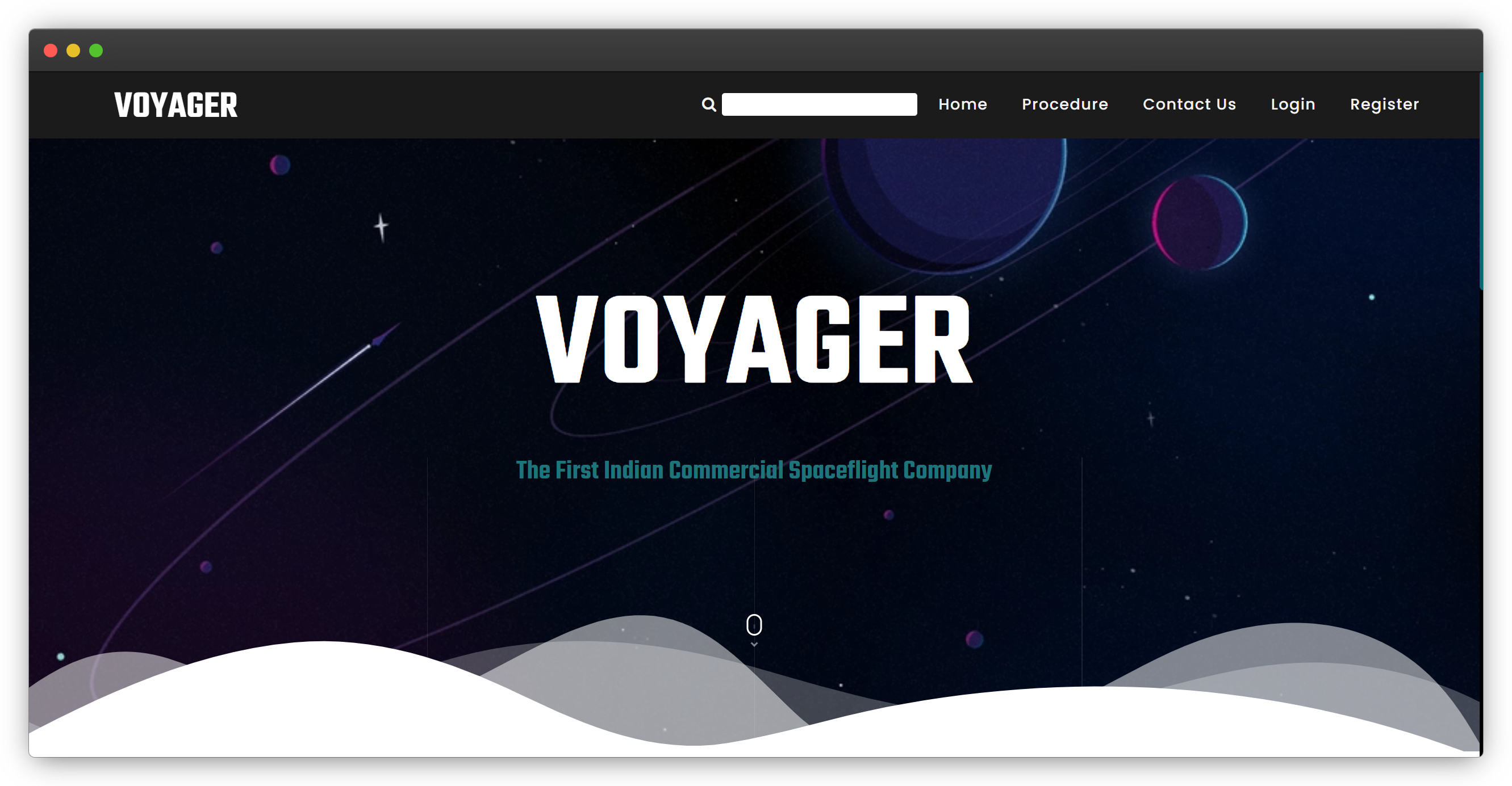 Landing page voyager