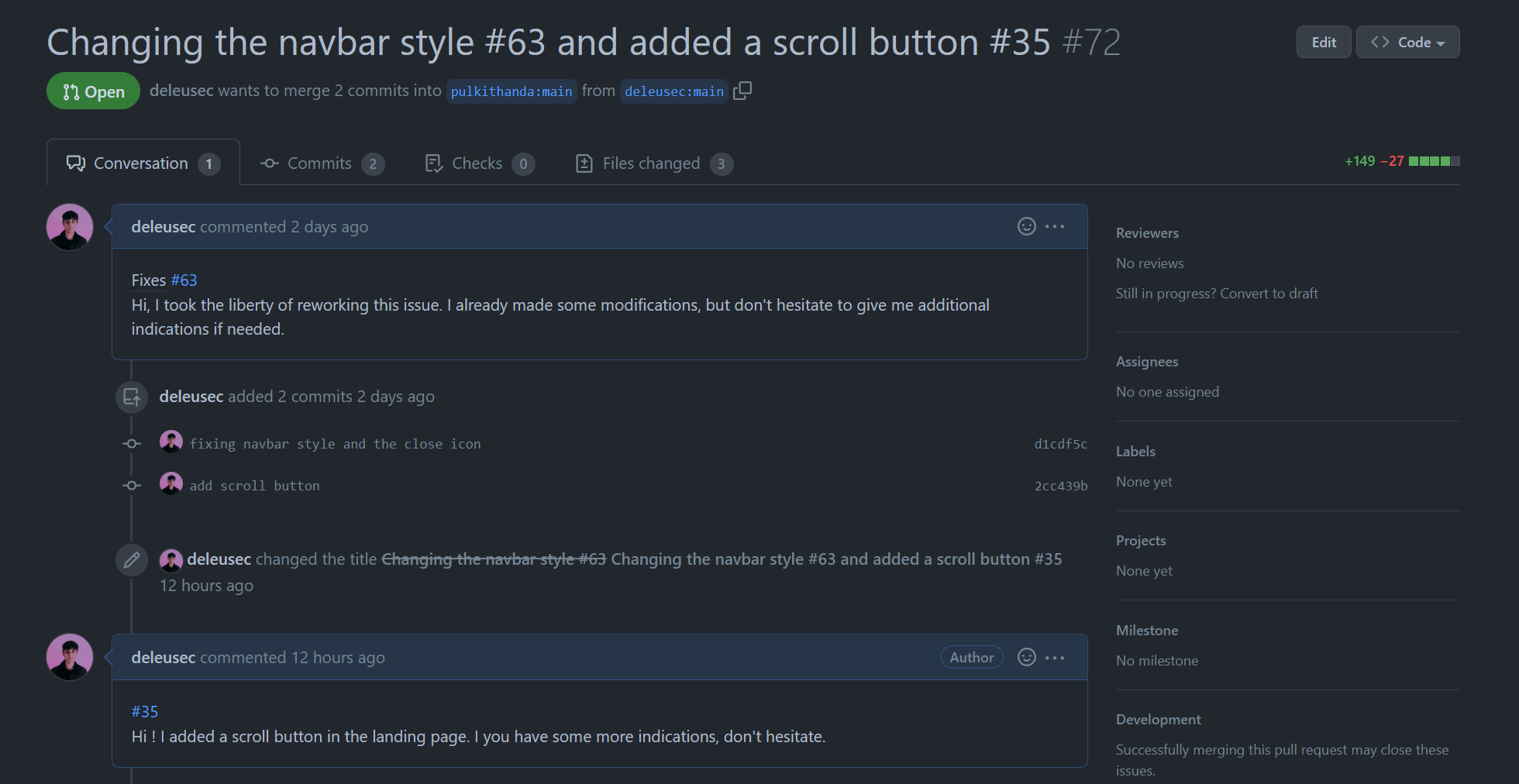 Voyager Pull Request